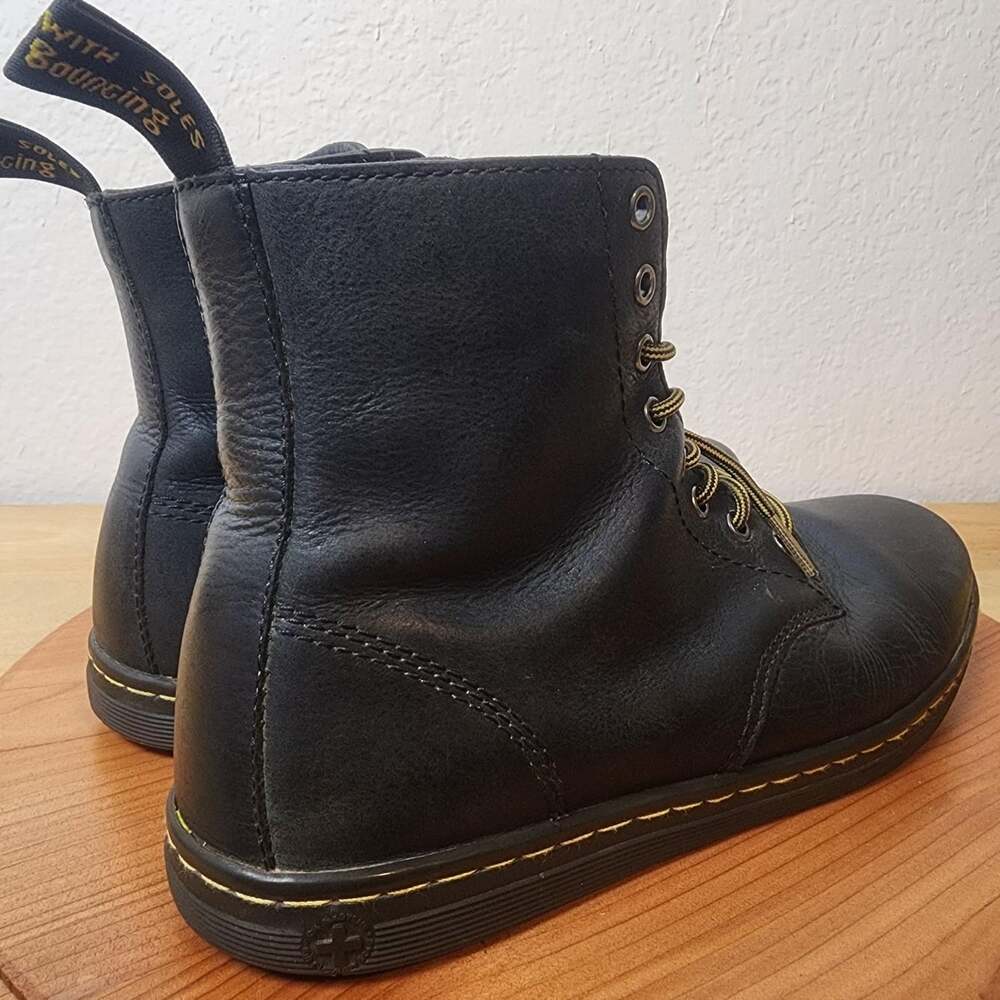 Dr Martens Tobias Boots Mens Size 10 Black Leather Combat Ankle Lace Up Casual - Picture 2 of 12